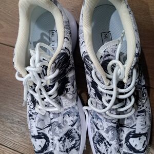Three In Women Running Shoes Anime Graphic Sneakers Size 8